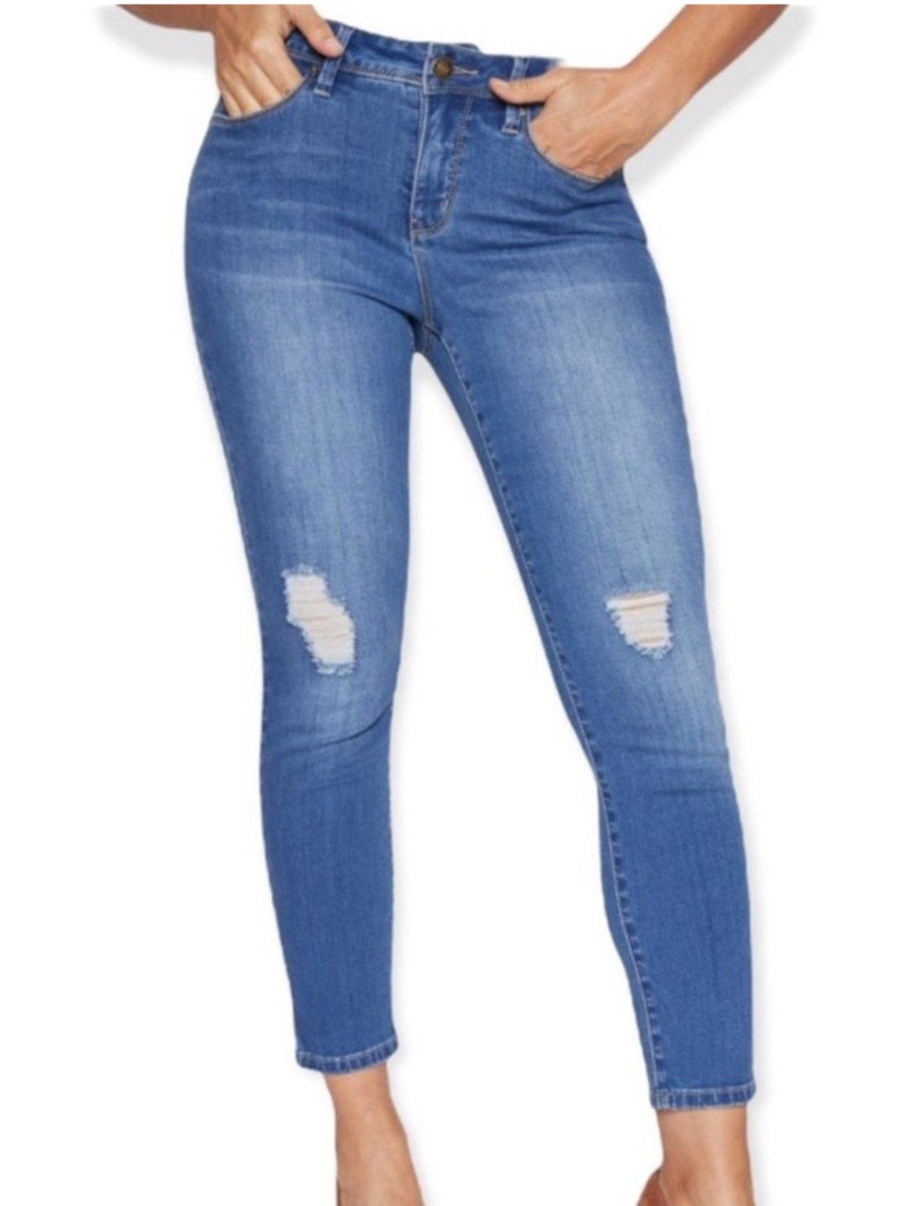 Royalty For Me Women’s High Rise Hide Your Muffin Top Petite Skinny Jeans EUC